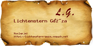 Lichtenstern Géza névjegykártya